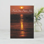 Ocean Sunset Pastor appreciatie Bedankkaart (Staand voorkant)