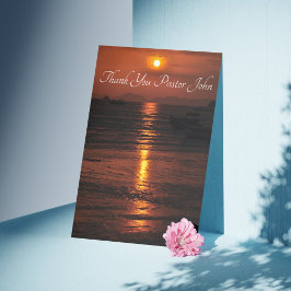 Ocean Sunset Pastor appreciatie Bedankkaart