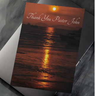 Ocean Sunset Pastor appreciatie Bedankkaart