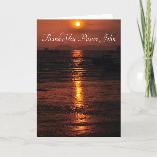 Ocean Sunset Pastor appreciatie Bedankkaart (Voorkant)