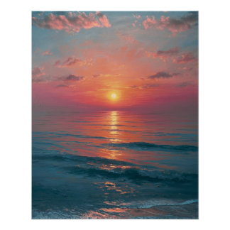 Ocean Sunset Perfect Poster