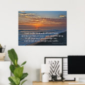 Ocean Sunset Proverbs 3:5-6 Poster (Thuiskantoor)