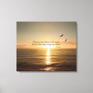 OCEAN SUNSET QUOTE CANVAS AFDRUK