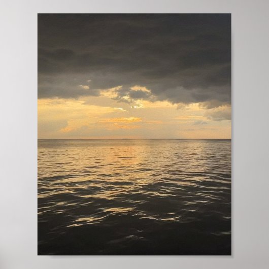 Ocean Sunset Reflection Photography -Beautiful Sea Poster (Voorkant)