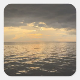 Ocean Sunset Reflection Photography-Beautiful Sea Vierkante Sticker