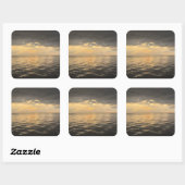 Ocean Sunset Reflection Photography-Beautiful Sea Vierkante Sticker (Vel)