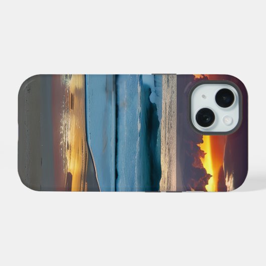 Ocean Sunset Reflection Telefoon Case iPhone 15 Case (Achterkant horizontaal)