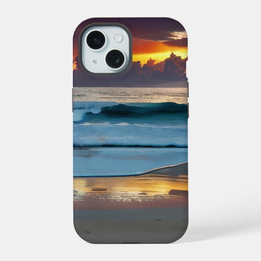 Ocean Sunset Reflection Telefoon Case iPhone 15 Case (Achterkant)