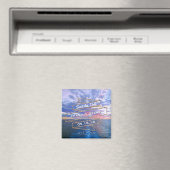 Ocean Sunset Romantisch Strand Bruiloft Save the D Magneet (Insitu (Vaatwasser))