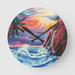 Ocean Sunset Ronde Klok