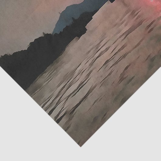 Ocean Sunset Sailboat Sunset Bozburun Marmaris Tissuepapier (Detail)