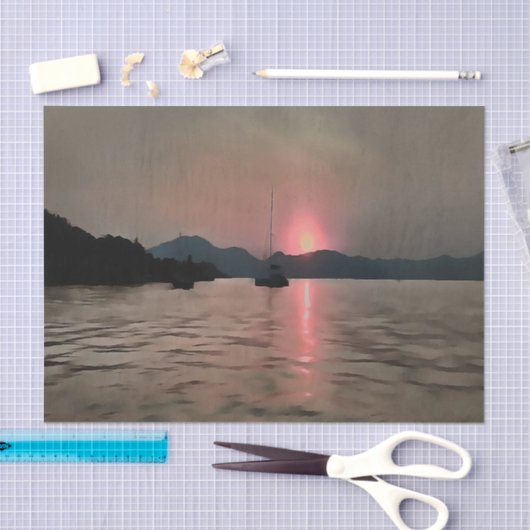 Ocean Sunset Sailboat Sunset Bozburun Marmaris Tissuepapier (Craft)