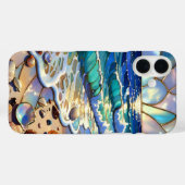 Ocean Sunset Seashell iPhone Hoesje Kust Kunst (Achterkant (horizontaal))