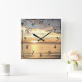 Ocean Sunset Square Wall klok (Huis)