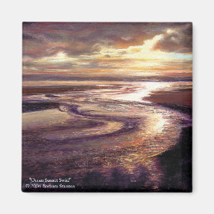 Ocean Sunset Swirl Magnet