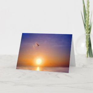 Ocean Sunset Thinking of You Kaart