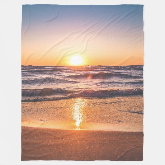 Ocean Sunset Tropische Vakantie Fleece Deken (Voorkant)