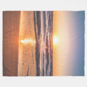 Ocean Sunset Tropische Vakantie Fleece Deken (Voorkant (Horizontaal))