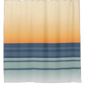 Ocean Sunset Vervagend Sinaasappel en Blauw Abstra Douchegordijn (Voorkant)
