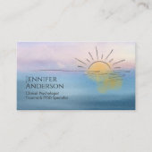 Ocean Sunset Watercolor Landscape Mental Health Visitekaartje (Voorkant)