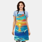 Ocean Sunset Wave Art Schort (Gedragen)