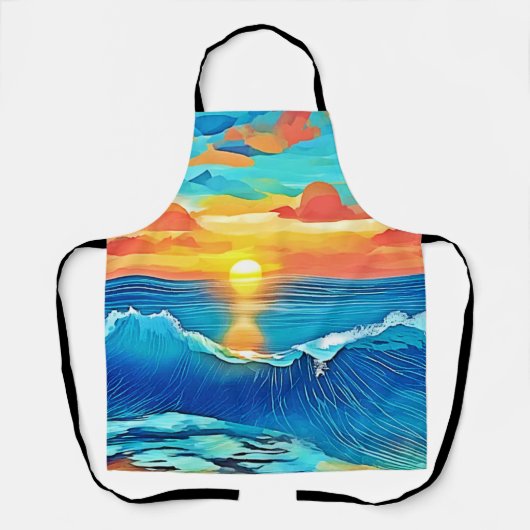 Ocean Sunset Wave Art Schort (Voorkant)