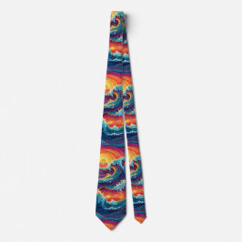 Ocean Sunset Waves Neck Tie Stropdas