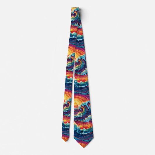 Ocean Sunset Waves Neck Tie Stropdas (Achterkant)