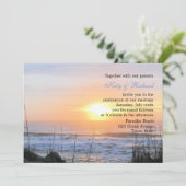 Ocean Sunset Wedding Uitnodiging (Staand voorkant)