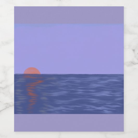 Ocean Sunset Wine Label Wijn Etiket (Enkel label)