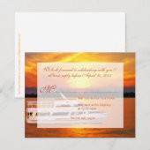 Ocean Sunset Yacht met Faux Vellum Overlay RSVP (Voorkant / Achterkant)