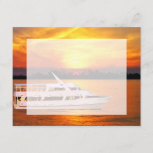 Ocean Sunset Yacht met Faux Vellum Overlay RSVP