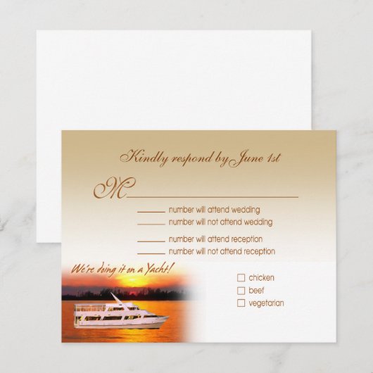 Ocean Sunset Yacht RSVP (Voorkant / Achterkant)