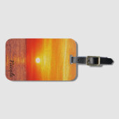 Ocean Sunset Zomer Beach Waves op maat Bagagelabel (Voorkant (horizontaal))