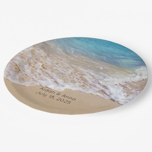 Ocean Surf and Beach Wedding Papieren Bordje (Gekanteld)