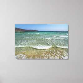 Ocean surf in Elafonisi Beach - Europe, Griekenlan Canvas Afdruk