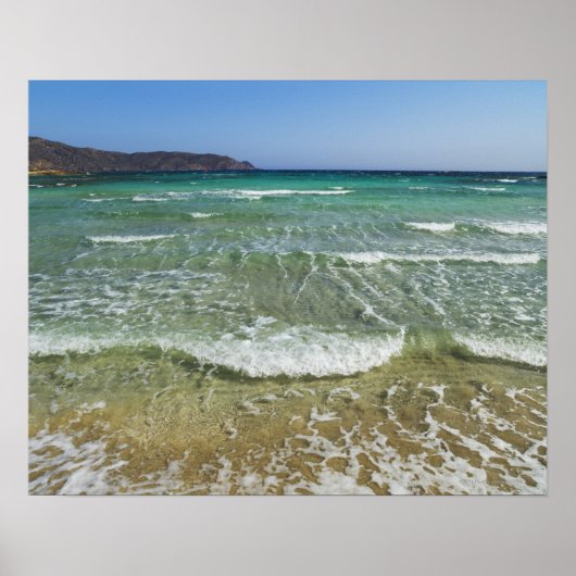 Ocean surf in Elafonisi Beach - Europe, Griekenlan Poster (Voorkant)