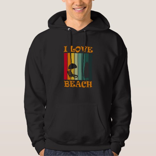 Ocean Surfer Holiday Tropical I Love Beach Summer Hoodie (Voorkant)