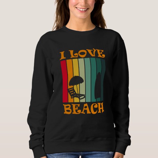 Ocean Surfer Holiday Tropical I Love Beach Summer Trui (Voorkant)