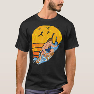 Ocean Surfer Waves Watersport Surfen Retro Surf T-shirt