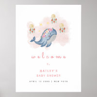 Ocean Sweet Whale Floral Baby shower Welkom