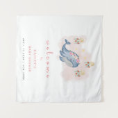 Ocean Sweet Whale Floral Baby shower Welkomstbord Wandkleed (Voorkant (horizontaal))
