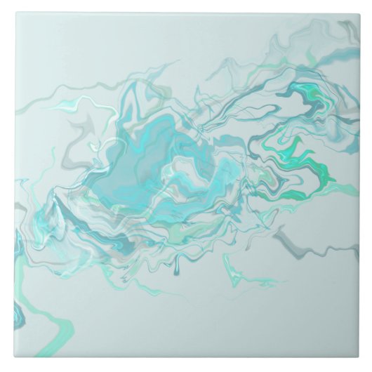 Ocean Swirl II Keramische Tegel Tegeltje (Voorkant)