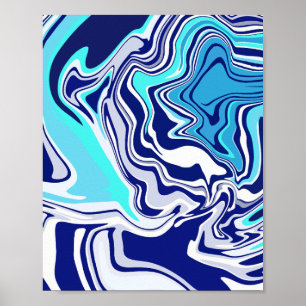 Ocean Swirls - Een dynamische Abstracte stroom Poster