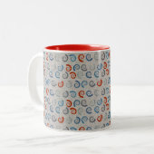 Ocean Swirls Linen Kijk Tweekleurige Koffiemok (Voorkant links)