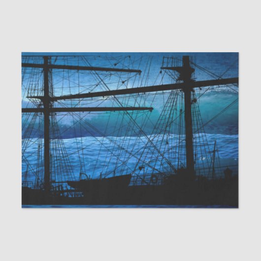 Ocean Tall Sailboat Decoupage Paper Tissuepapier