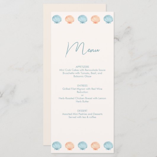 Ocean tekeningen Wedding Menu (Voorkant / Achterkant)