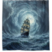 Ocean Tempest storm galjoen scheepsreis Douchegordijn (Voorkant)