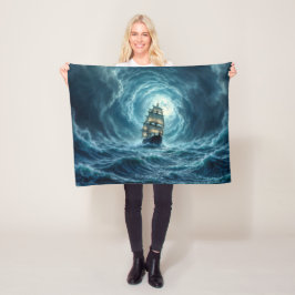 Ocean Tempest storm galjoen scheepsreis Fleece Deken