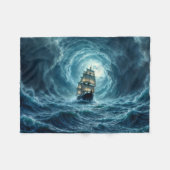 Ocean Tempest storm galjoen scheepsreis Fleece Deken (Voorkant (Horizontaal))